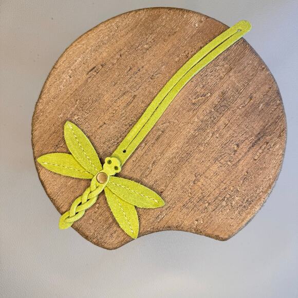 Portland Leather Dragonfly Charm LIME FAST SHIP Bag Purse Charm NEW! - Picture 4 of 6